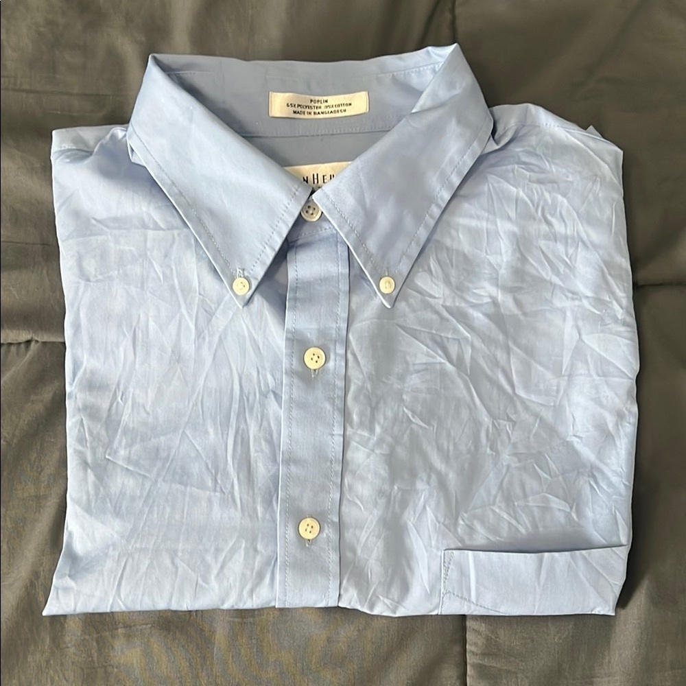 Van Heusen Dress Shirt Blue Size 16.5